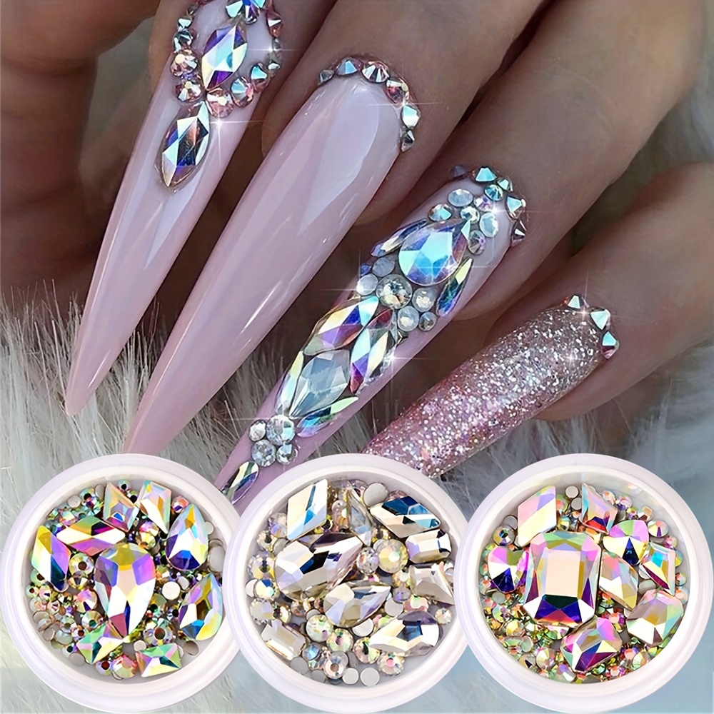 100pcs Crystal AB Nail Art Rhinestones 3D Fancy Stones DIY Decorations