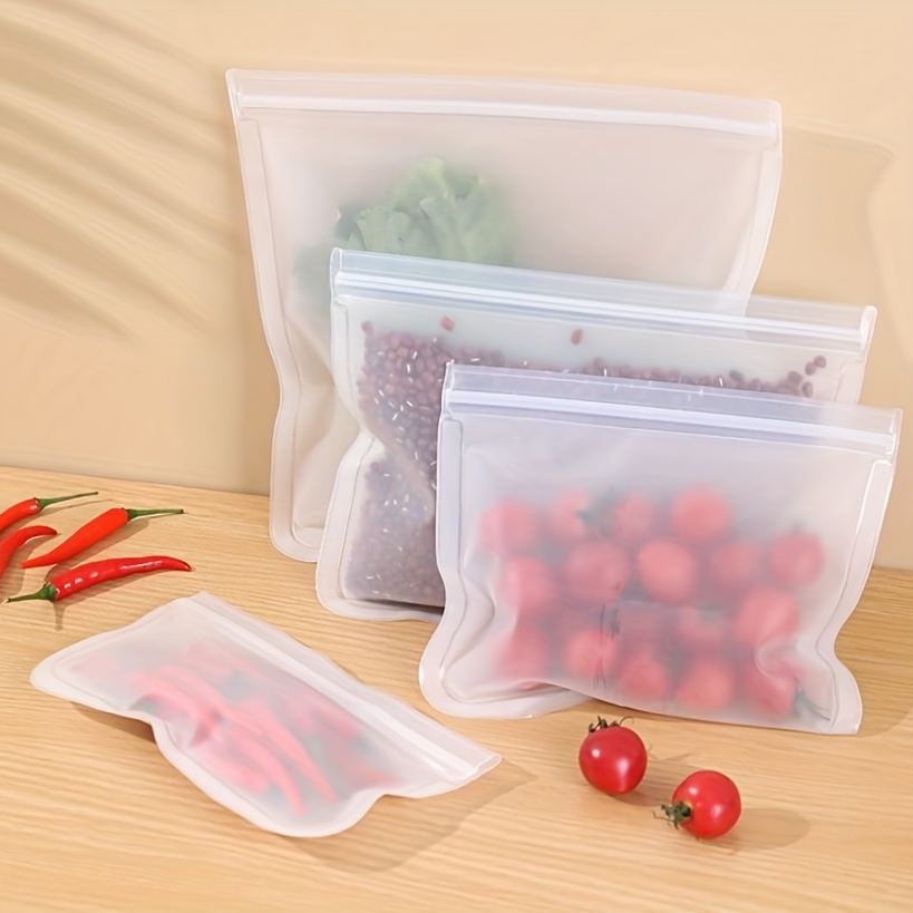 Reusable Food Storage Bags, Stand Up Ziplock Bags, Leakproof Freezer Bpa  Free Food Organizer Bags, Airtight Bags For Meat Fruit Vegetables Snacks,  Durable And Space Saving, Kitchen Accessories - Temu