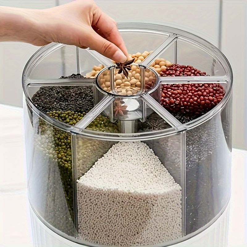 Dispensador de cereales Dispensador de alimentos dual Dispensador de arroz,  recipientes de almacenamiento de alimentos, dispensador de alimentos secos