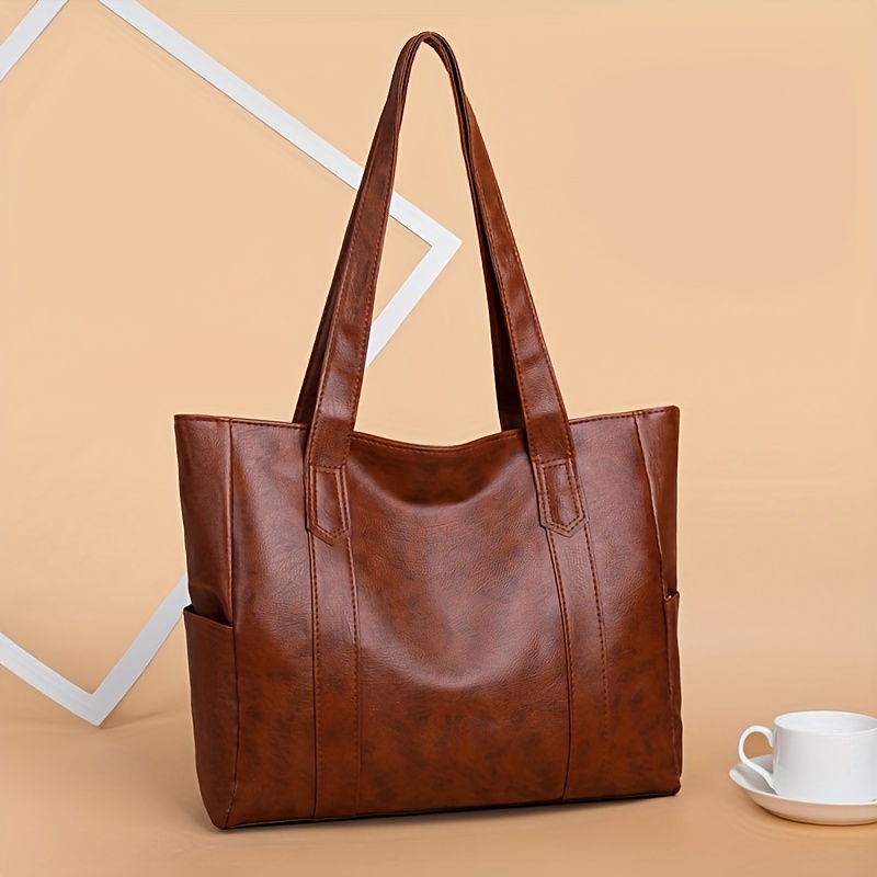 Vintage Pattern Tote Bags For Women Branded Shoulder Hobo Bag Soft PU  Leather Large Capacity Underarm Tote Moon Design Purse