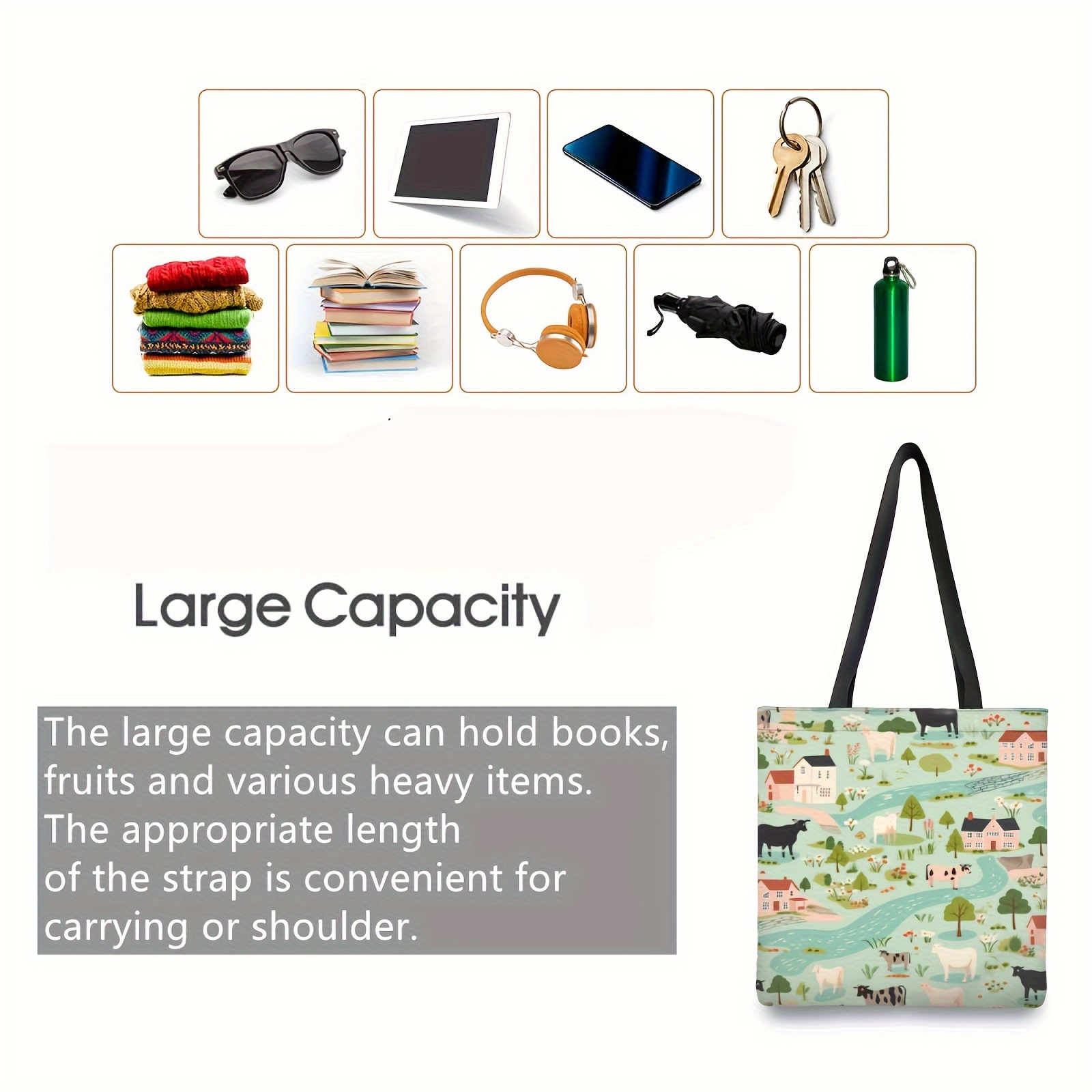 WIERAEM Canvas Tote Bag With Zip And Pockets For Women, Cute Cat Tote Bag Aesthetic, Foldable Cotton Cloth Fabric Reusable Shopping Bags (Beige