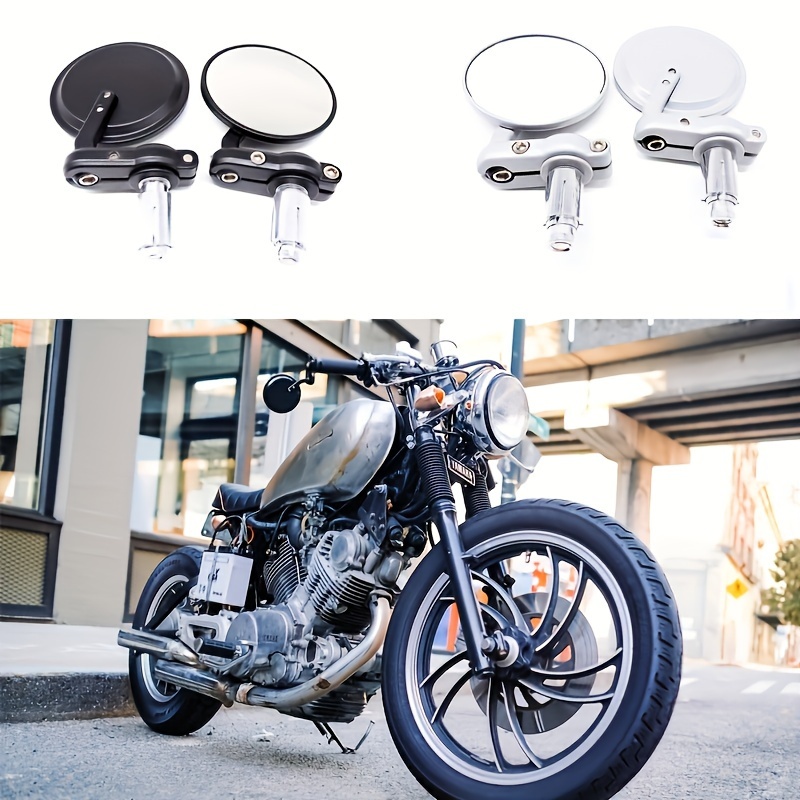 Espejos retrovisores traseros para motocicleta, accesorios de vista lateral  para moto, scooters, Cafe Racer, 7/8 pulgadas, 22mm