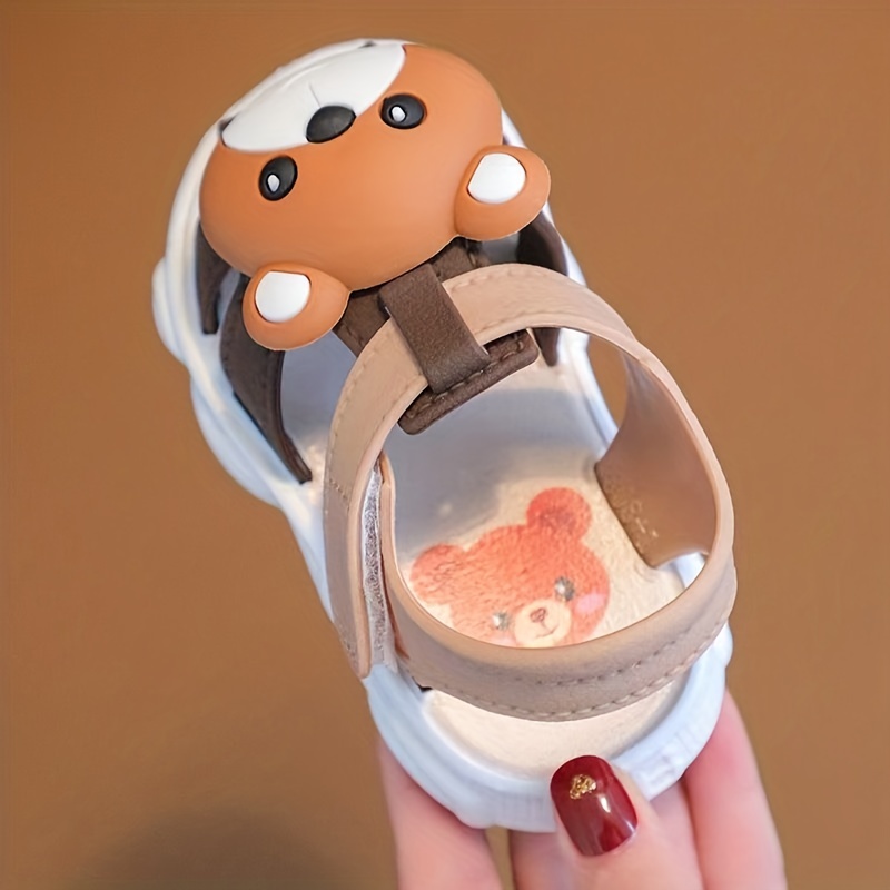 Baby Boys Girls Kawaii Cartoon Bear Hook Loop Sandals Non - Temu