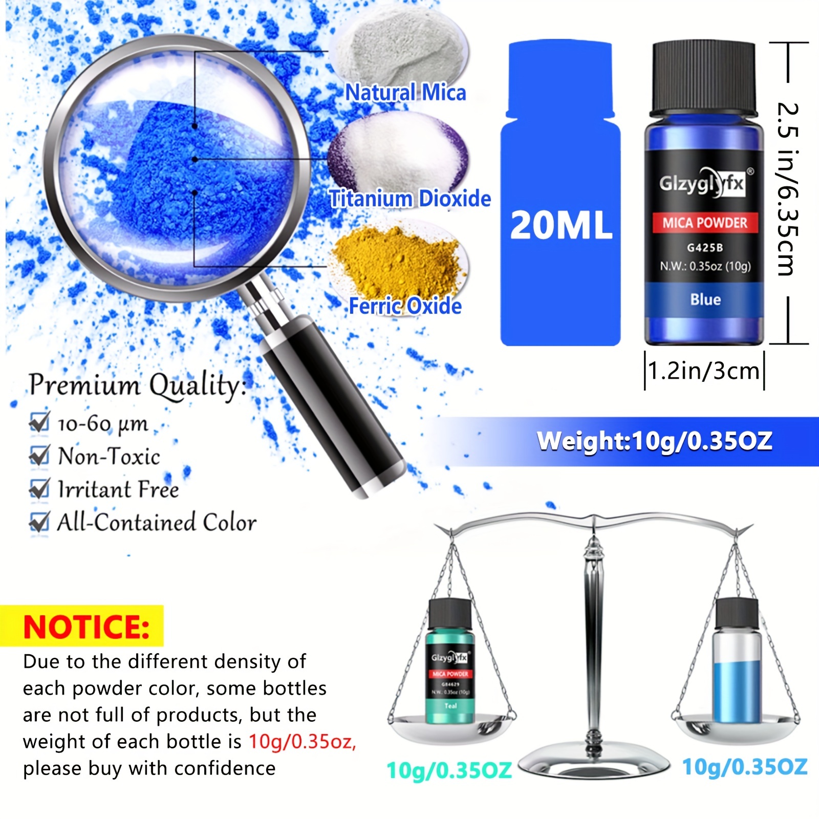 20 Colors Mica Powder For Epoxy Resin Color Pigment Dye - Temu