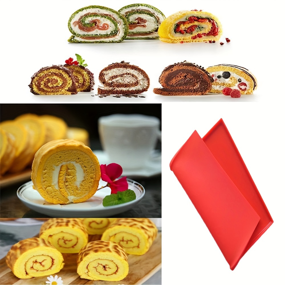 Silicone Swiss Roll Cake Mat And Oil Brush Set Baking Sheet - Temu