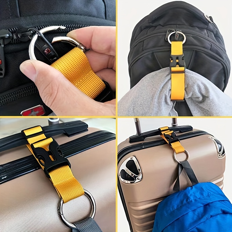1pc Solid Color Travel Belt For Luggage, Adjustable Nylon * Belt With Spring Clip, Outdoor Backpack Accessories