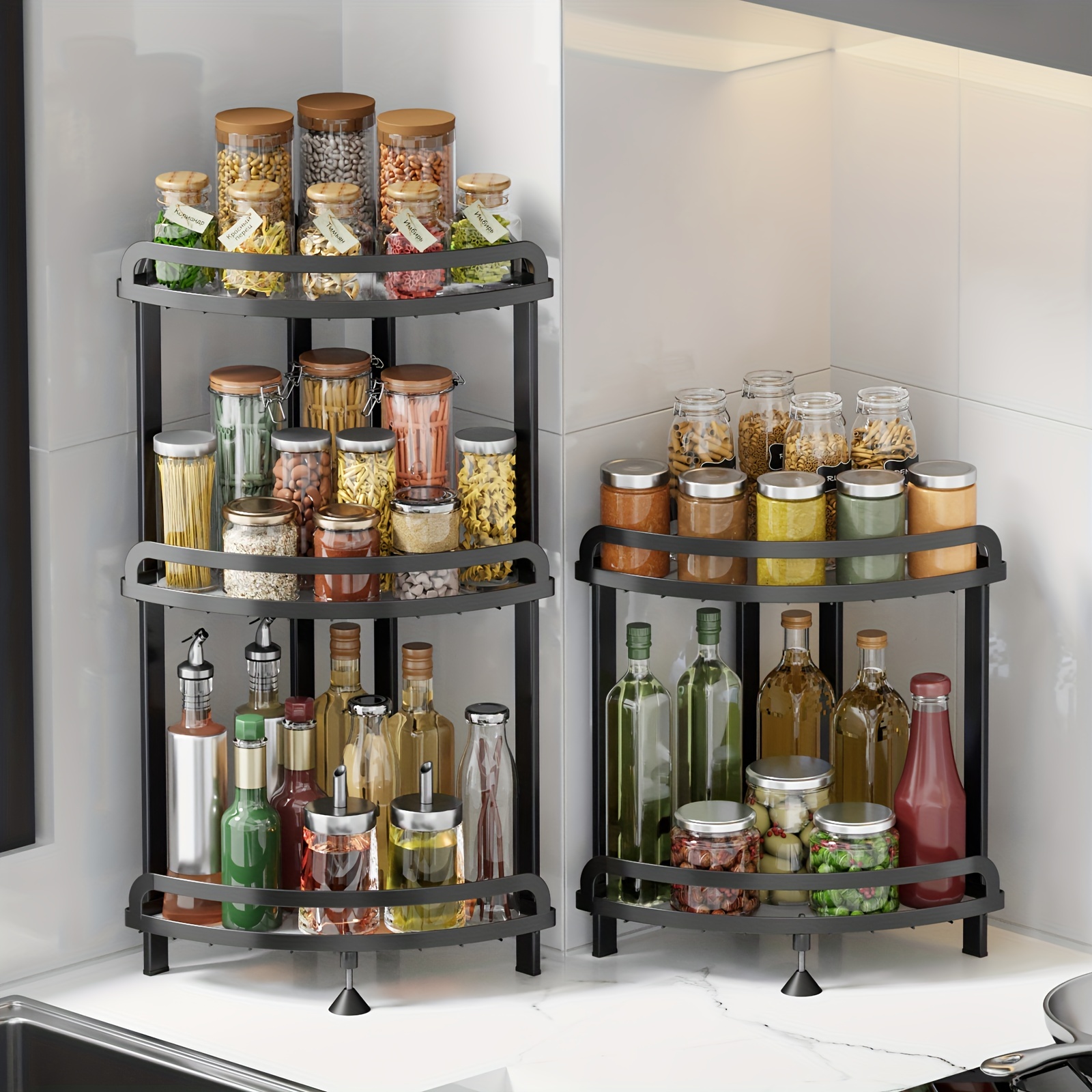 Multifunctional Kitchen Table Storage Rack Three-Layer Seasoning