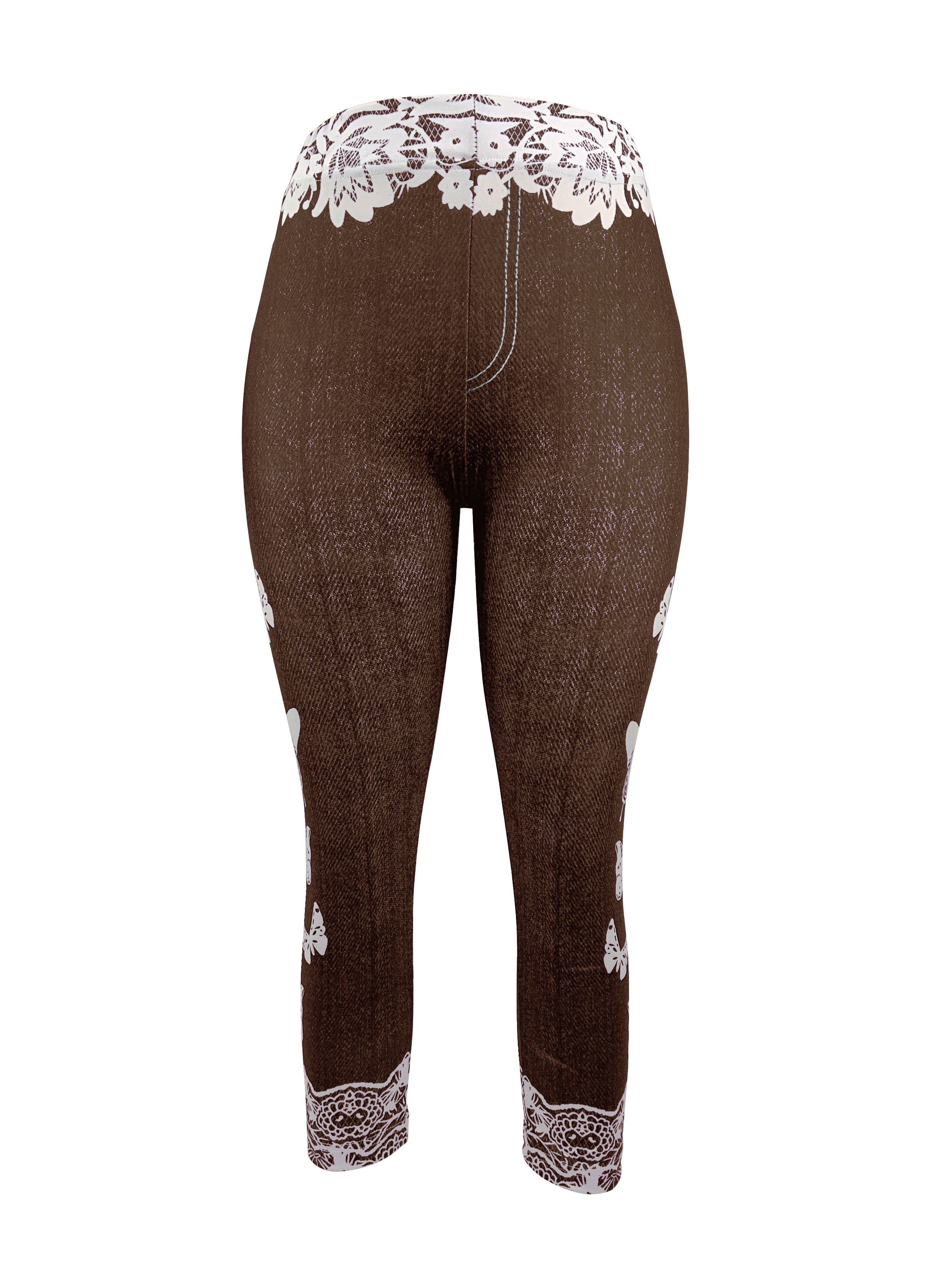 Moonker Women Fashion Butterfly Print Yoga Pants Plus Size Silm High Waist  Sport Pants Fashion Leggings