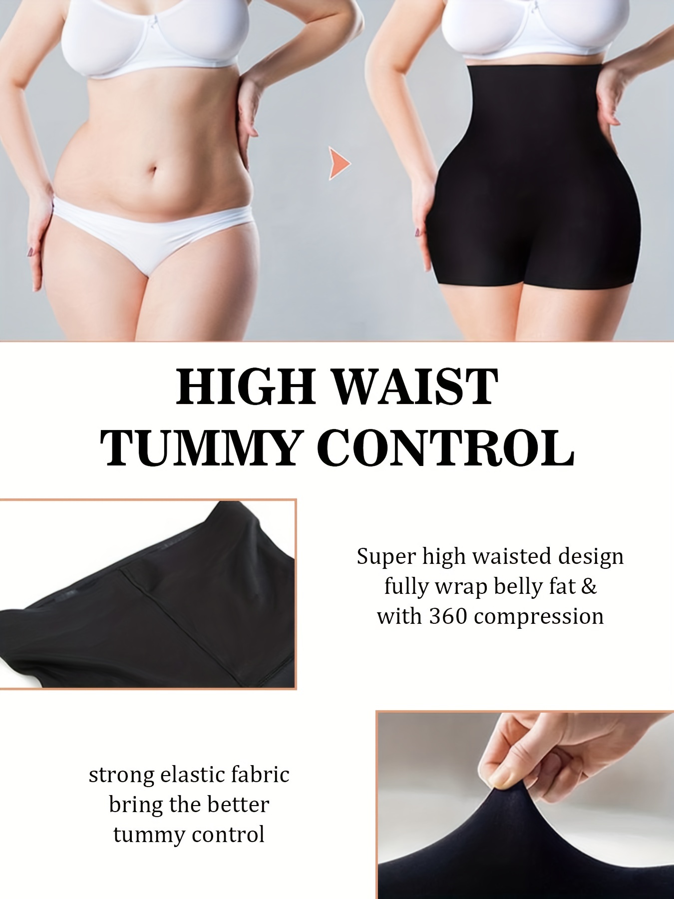 Women High Waist Shapewear Shorts Ladies Tummy Control Body Shaper Panties  Fiber Buttock Lifting Underwear