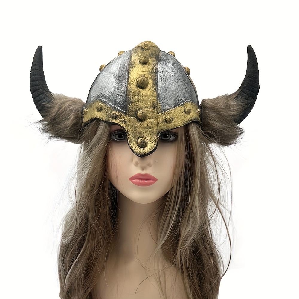1pc Halloween Mask, Viking Hat Mask, Scary Viking Hat Girls Hat, Boys Hat,  Party Equipment, Party Products, Party Accessories, Man's Hat, Women's Hat