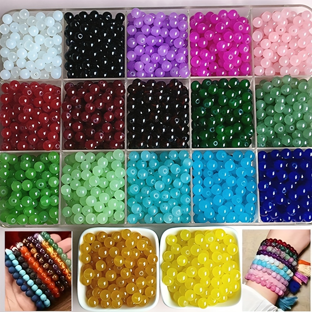 Glass Imitation Jade Beads Gradient Double Color Round Loose Beads For  Jewelry Making Handmade Diy Bracelet Necklace Small Business Supplies - Temu