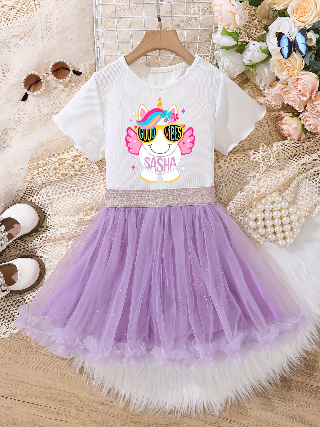 Birthday Outfit Birthday Girl Unicorn Shirt Princess Dress Tutu