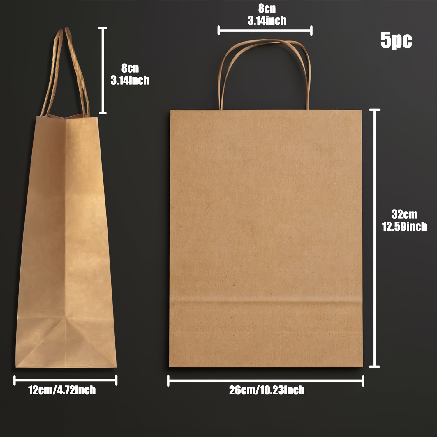 Big Size Brown Paper Bags Handles Large Paper Gift Bags - Temu
