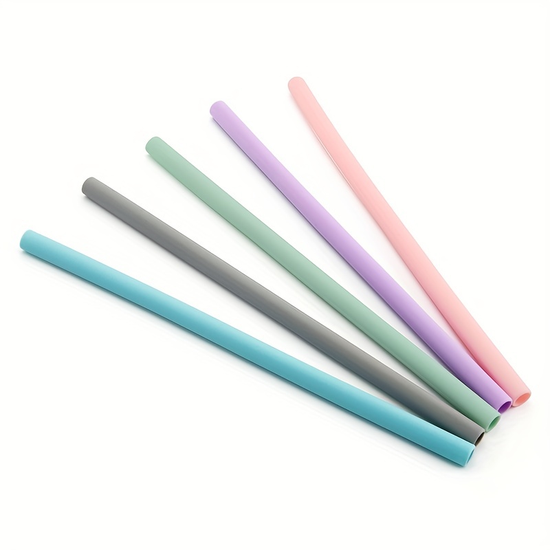 6pcs Reusable Silicone Drinking Straws Long Flexible Straw For Party Long  Straws