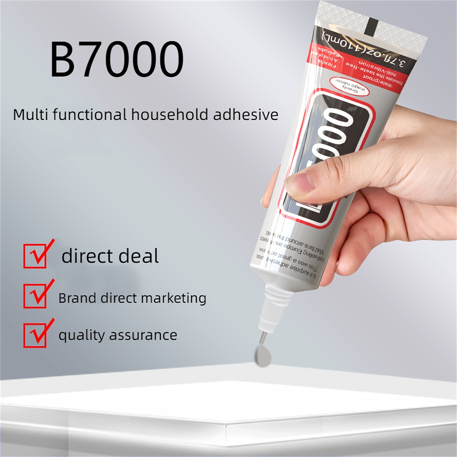 B-7000 Pegamento, adhesivo industrial B7000 multiusos de alto grado,  pegamentos transparentes semifluidos para pegar teléfonos celulares, metal