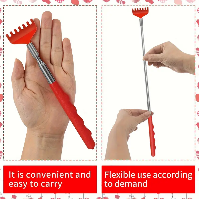 1pack retractable back massager christmas gifts for men paw retractable back massager red massage tool with rubber handle Product details 4