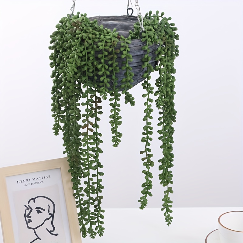  3pcs Artificial Fake String of Pearls Plant Faux Fake Hanging  Succulents Plants : Home & Kitchen