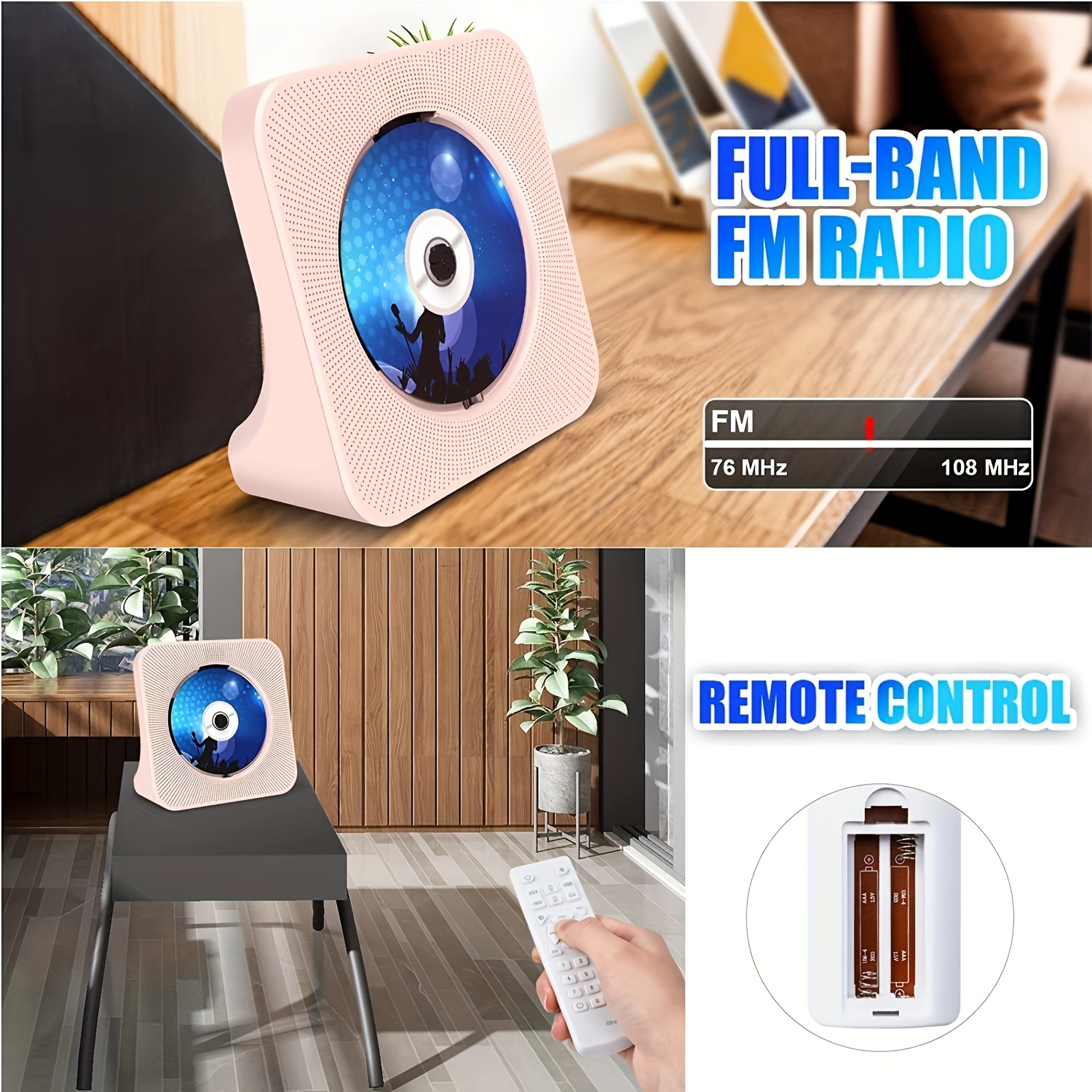 Reproductor Cd Vertical Hifi, Portátil, Bluetooth, Radio