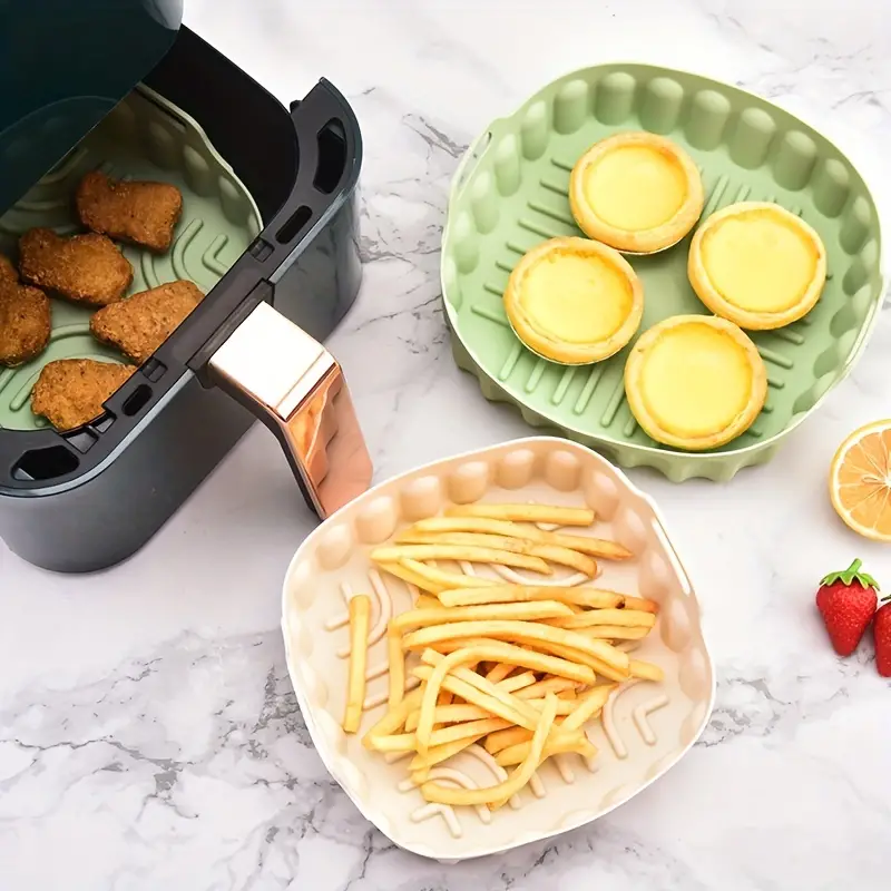 Silicone Air Fryer Liner, Air Fryer Liners Pot, Silicone Basket Bowl,  Reusable Baking Tray, Oven Accessories, Baking Tools, Kitchen Gadgets,  Kitchen Accessories, Home Kitchen Items - Temu