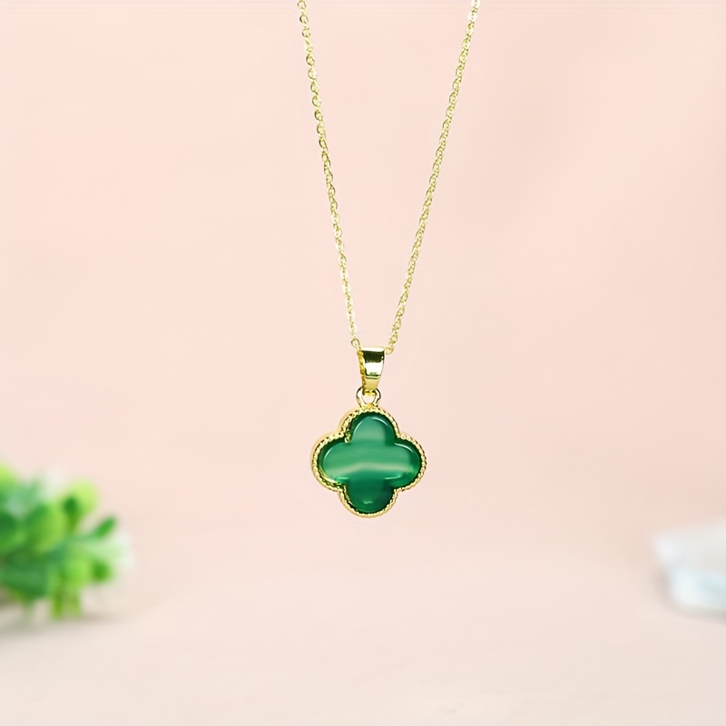 Delicate Rotating Four-leaf Clover Pendant Necklace Inlaid Faux Pearl  Necklace Niche Design Clavicle Chain - Temu Japan