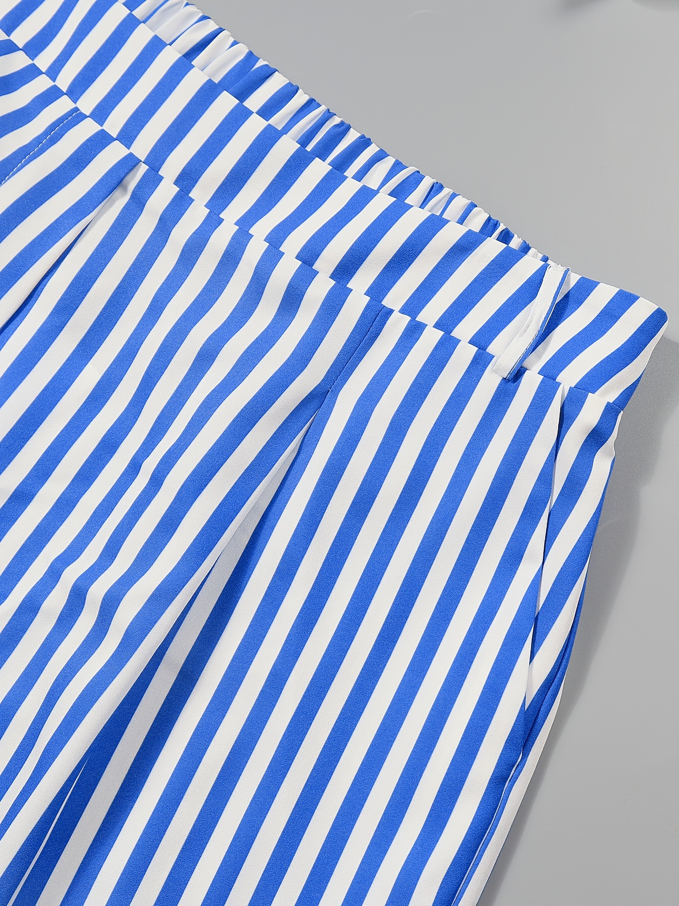Plus Size Elegant Pants Women's Plus Striped Print High - Temu