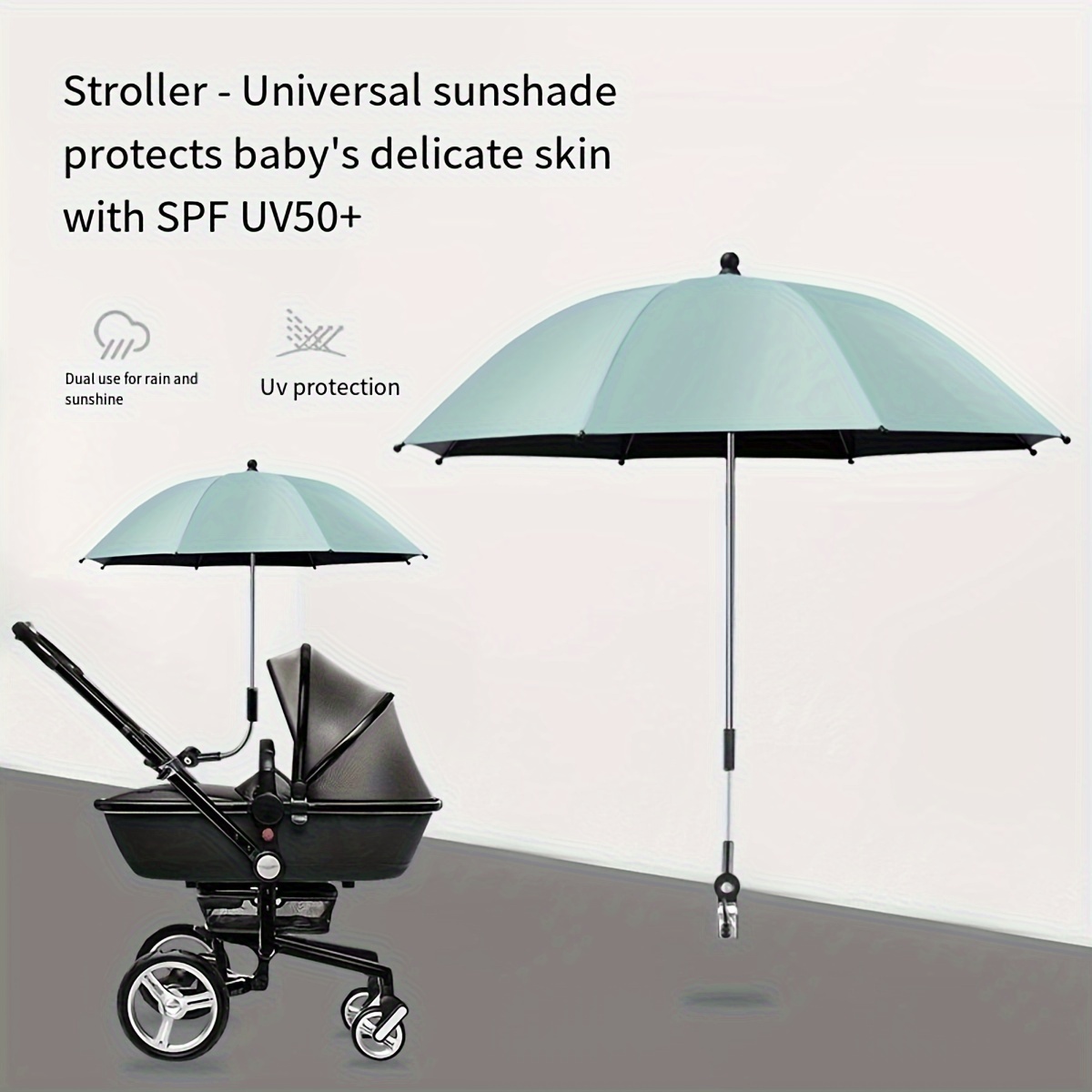 Kinderwagen Sonnenschirm, Universal Regenschirm mit Klemme