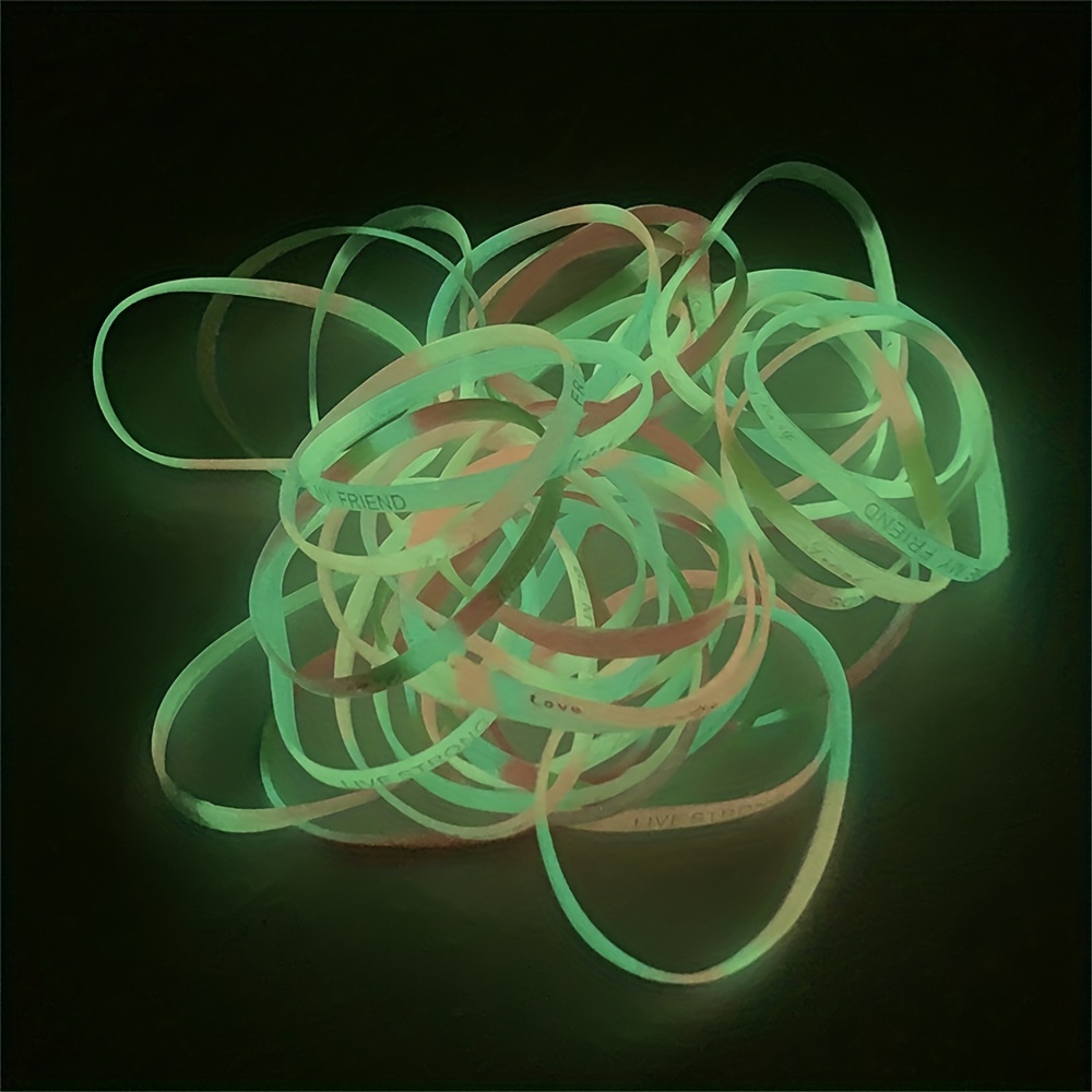 50pcs Luminous Silicone Sport Bracelets