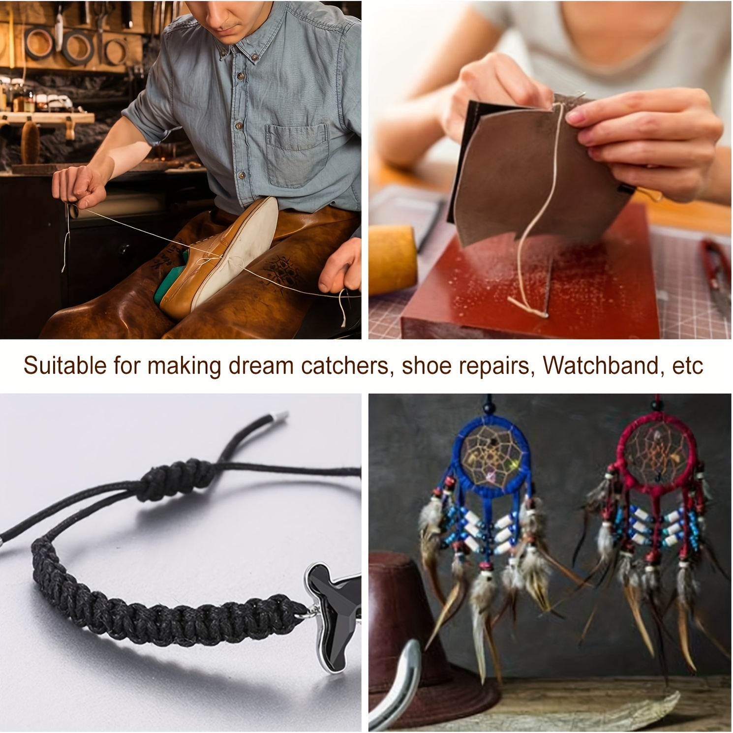 Leather Sewing With 12 Colors Of Wax Thread Each Size 55 And