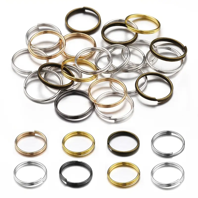 200pcs Keychain Rings Open Jump Split Rings Double Loops Circle Key Ring  Holder Connectors For Jewelry Making DIY Keychain Accessories Small Business