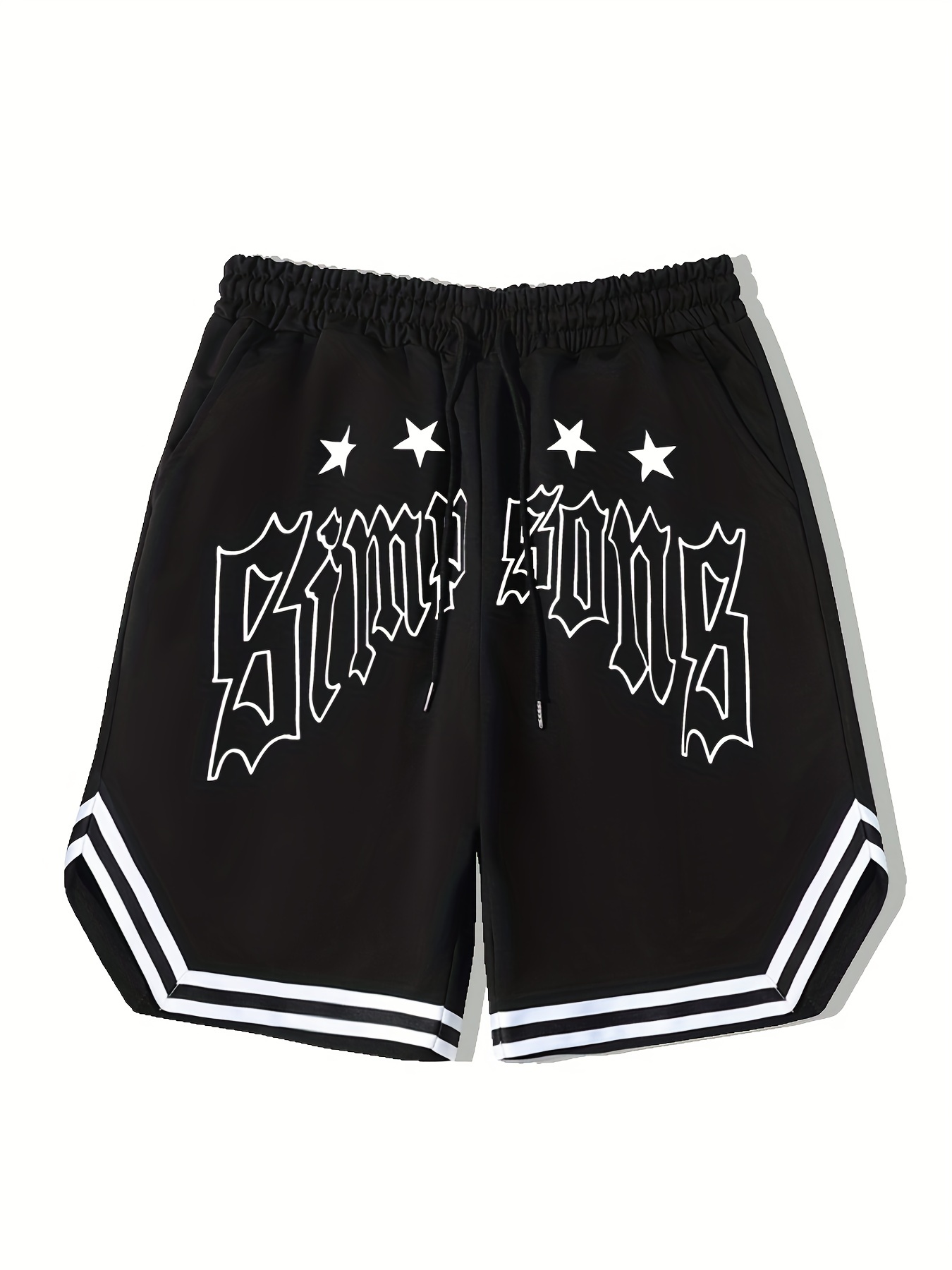 LA 58 Stripe Comfy Shorts Men's Elastic Waist Drawstring S