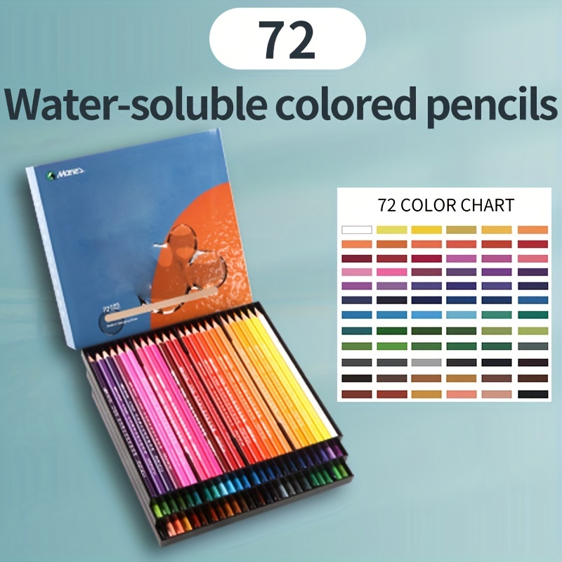 72pcs Professional Colored Pencils Set With Brush - Premium Water-Soluble  Core Art Supplies Kit For Watercolor Drawing & Coloring Books! Ideal Gift Fo