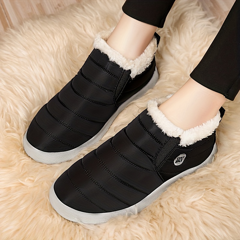 women s fleece lined snow boots waterproof outsole slip Temu