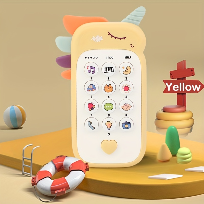 Téléphone jouet pour bébé avec son musical,jouets de sommeil pour bébé, jouets de simulation TeWindsor,cadeaux pour enfants précoces - Type deer  yellow #B