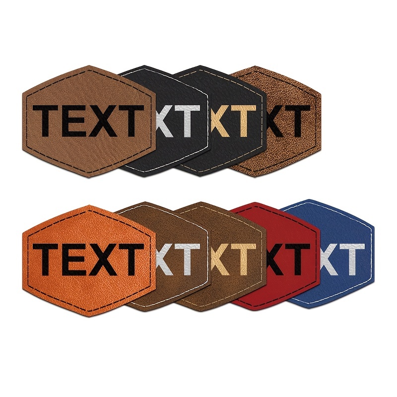 Hexagon Leatherette Patch - Black/Red (5 Pack)