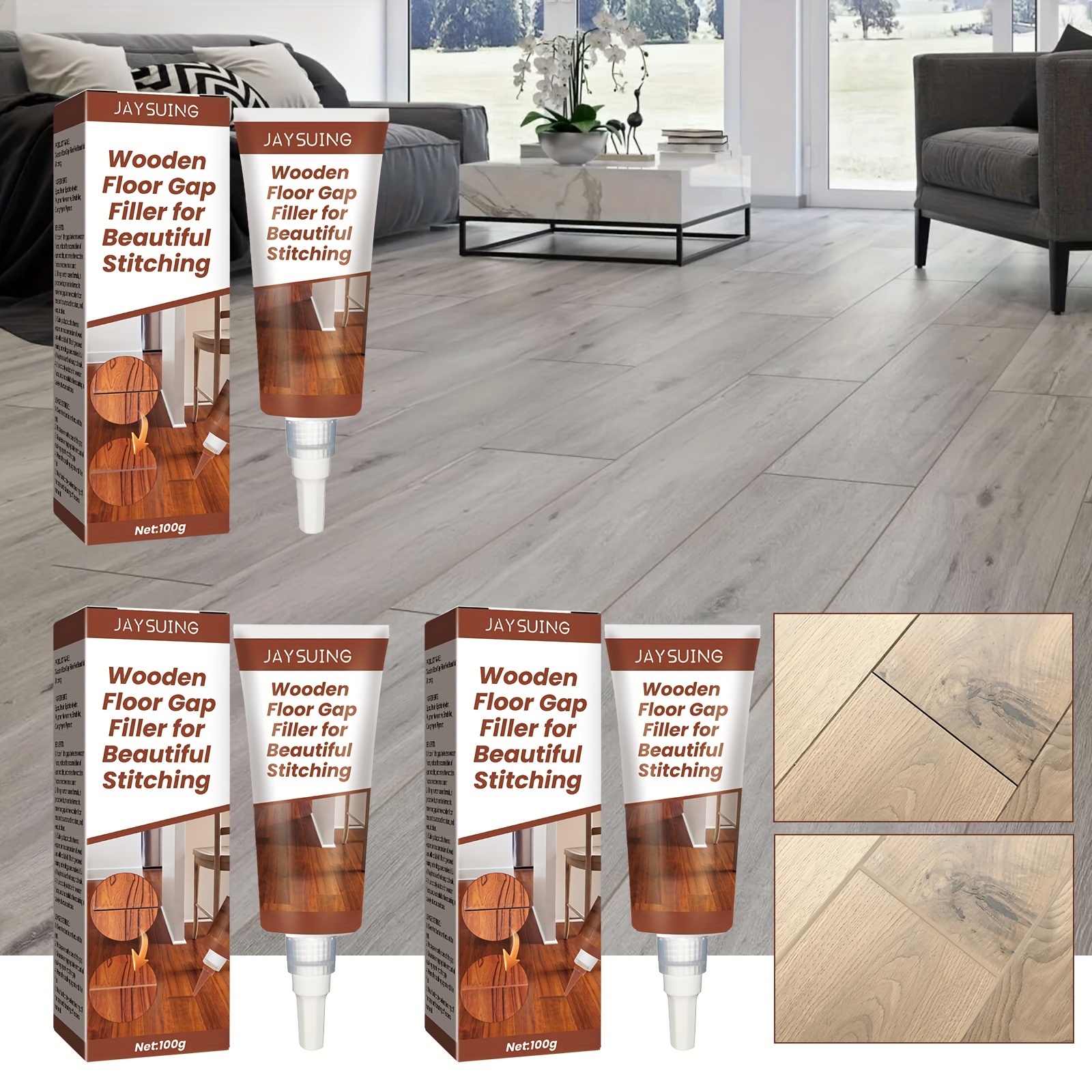 Beautify - Ruban adhésif pour meubles - 6 couleurs - Pour réparation de sol  - Effet bois - Pour meubles, porte, sol, table et chaise - 1 pièce