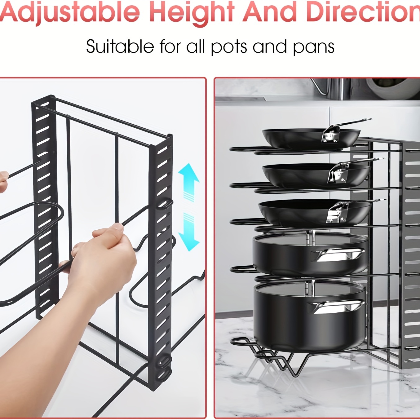 Kitchen Pot Lid Rack Useful Organization Pan Pot Rack Lid - Temu