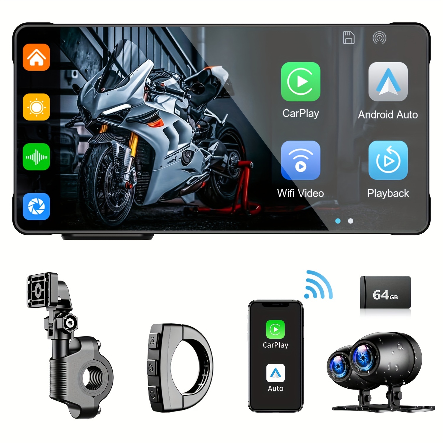 Motocicleta Wireless CarPlay Y Android Auto Navegación IMX - Temu
