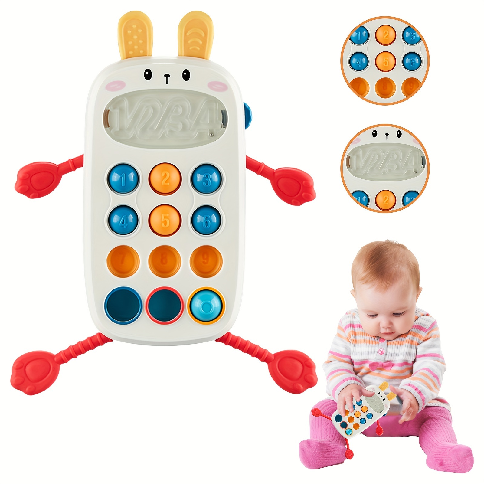 Juguete Montessori para bebés Juguete para bebés de 1 año Juguete para  bebés de 1 año Juguetes sensoriales para bebés Juegos educativos 12-18  meses UFO Juegos de cuerda de tracción de silicona