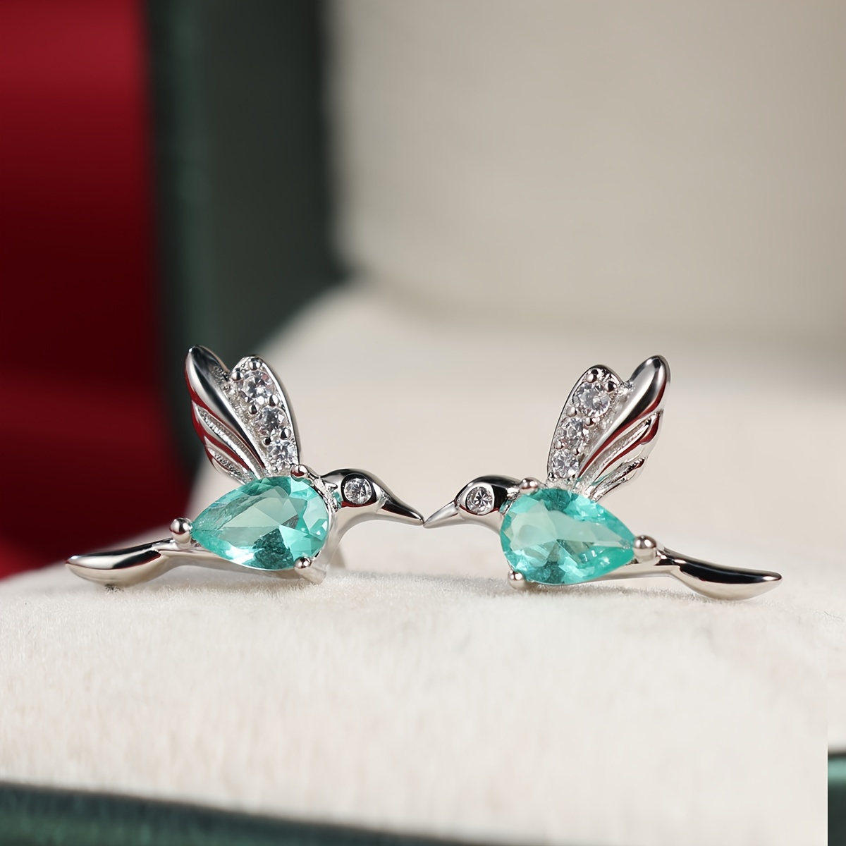 Boho Bird Earrings in S925 Sterling Silver with Zirconia