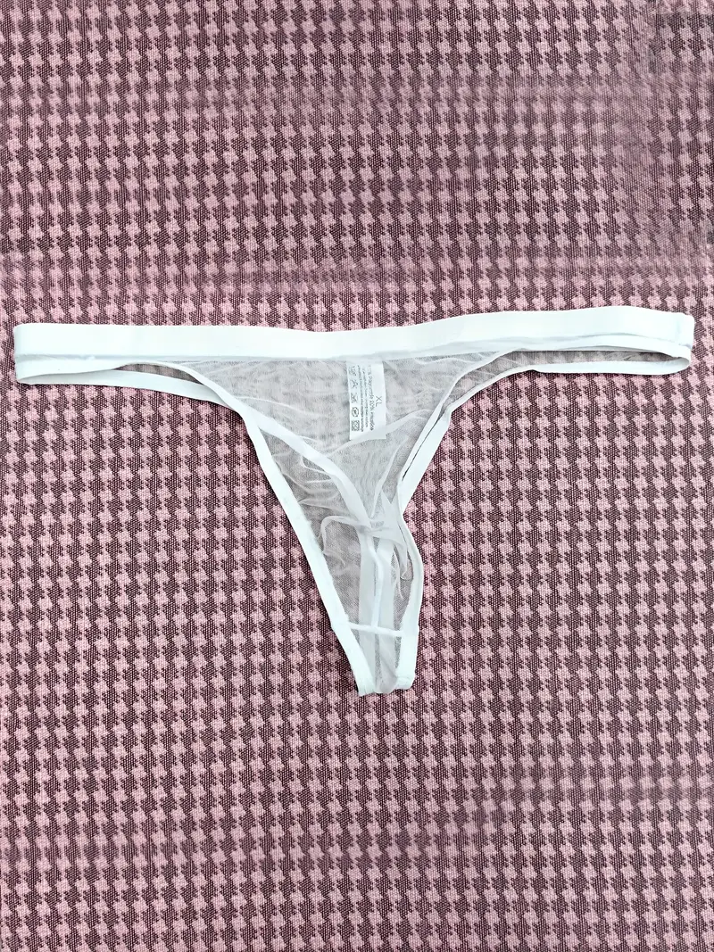Men's Seamless Transparent Thin Mesh Sexy Thongs Underwear - Temu Canada
