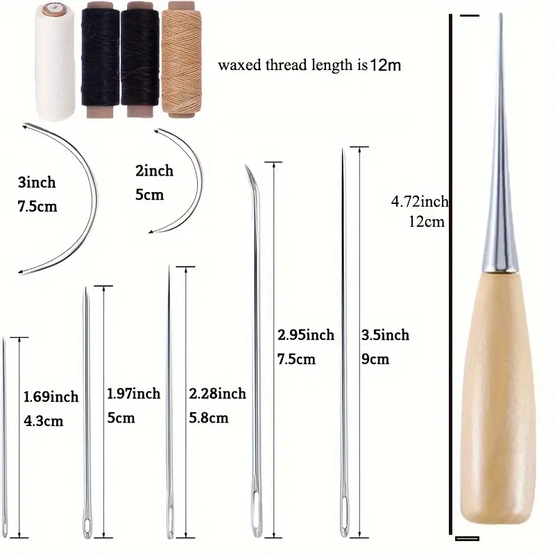 13pcs Set (7-needle, 4-color 472.44 Inch Wax Thread, Sewing Cone, Top  Needle) Leather Sewing Set, DIY Leather Sewing Needle, Needle And Thread  Set, Su