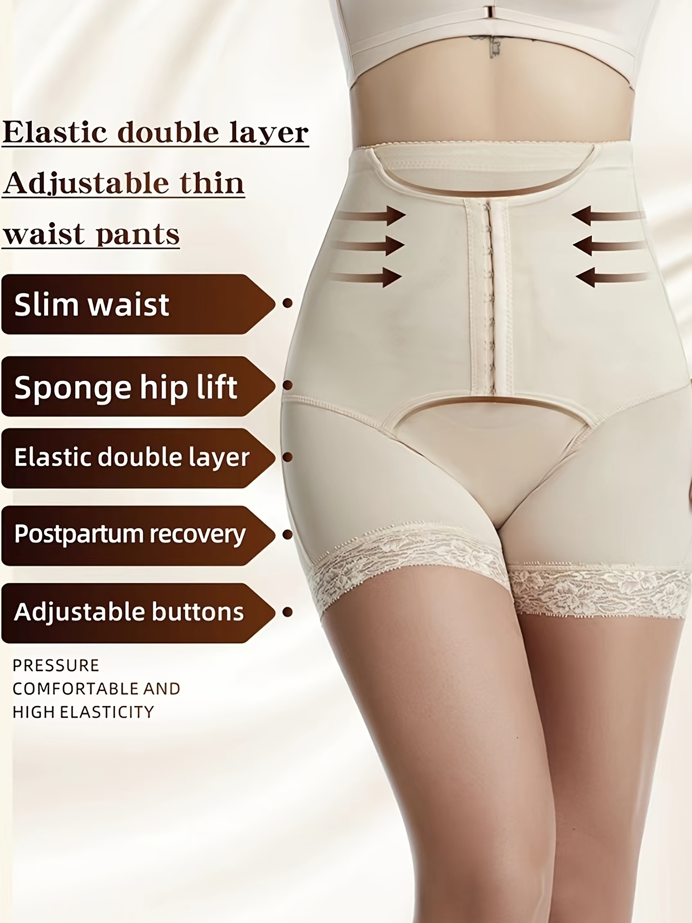 High Waist Shaping Tummy Control Panties Button Bodybuilding - Temu