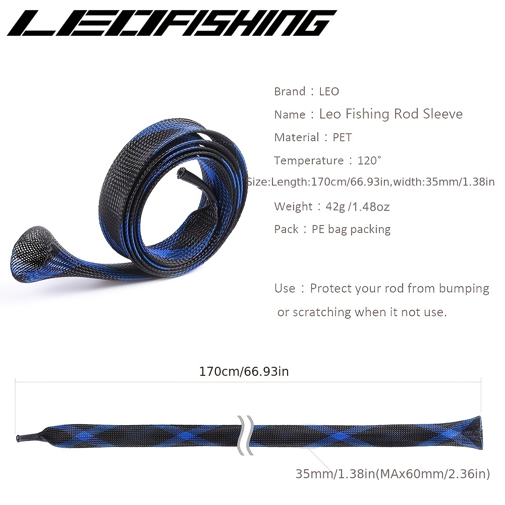 Leofishing Braided Mesh Fishing Rod Sleeve Protect Rod - Temu