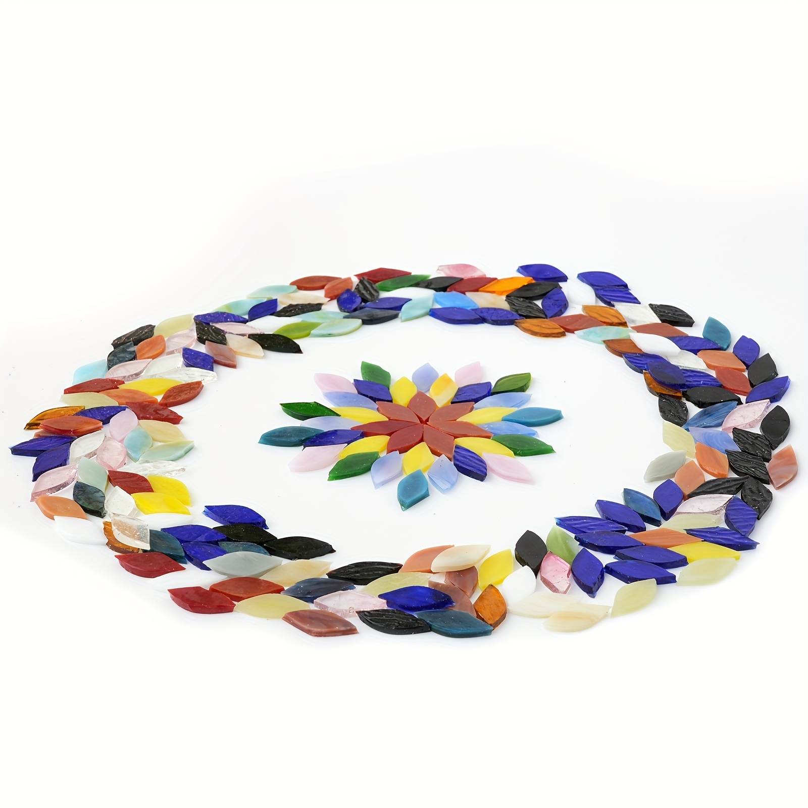 Leaf Shape Petal Shape Stained Glass Piece Mixed Stained - Temu