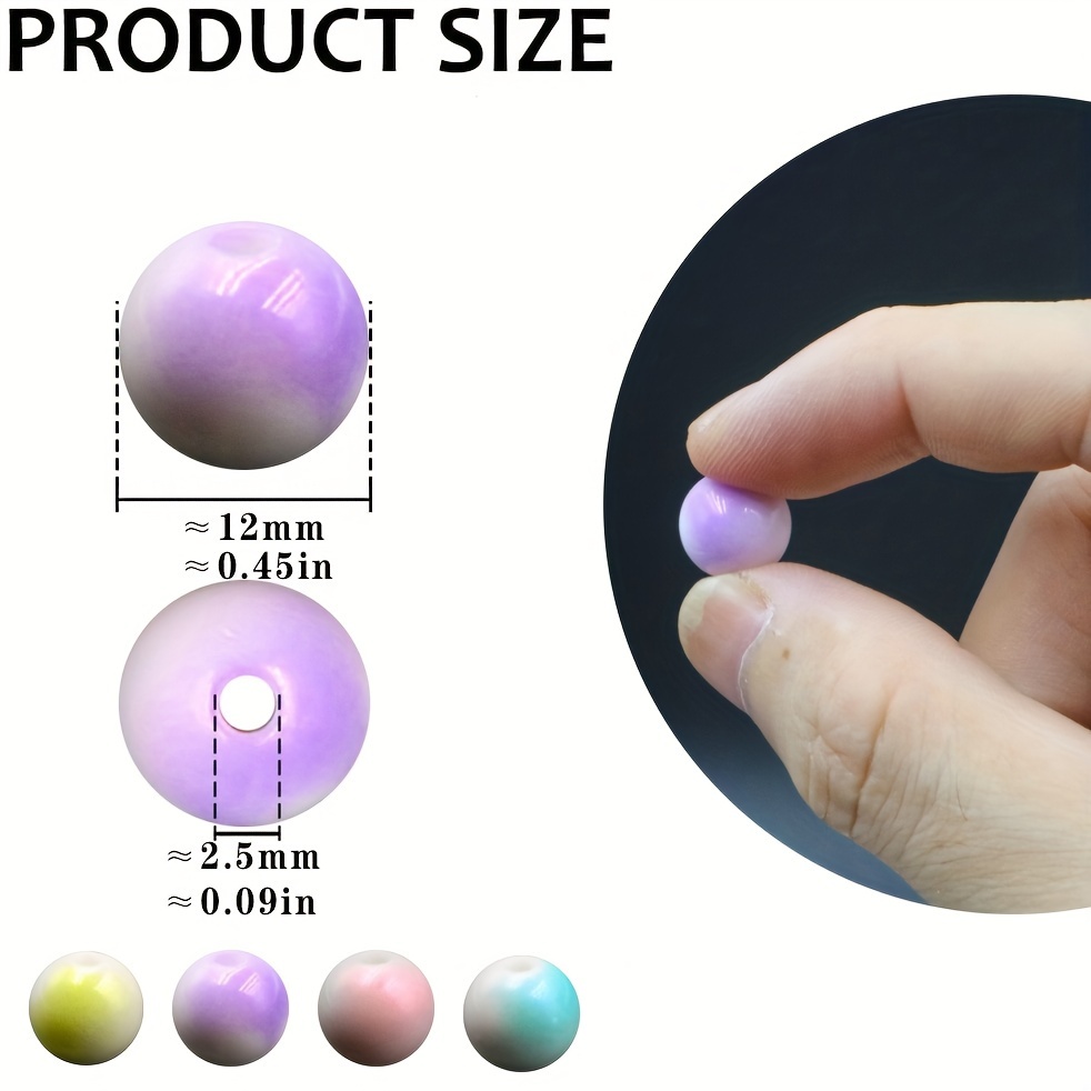 Pearl Beads for Jewelry Making, 8MM 32Colors Round Pearls Beads with Holes,  1000Pcs Handcrafted Colorful Loose Spacer Beads Small Filler Beads for DIY