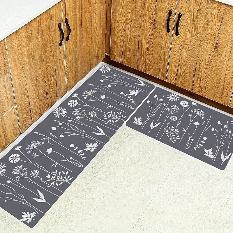 Plant Printed Anti fatigue Kitchen Rug: Comfort Standing - Temu
