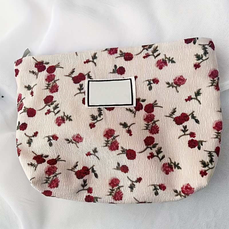 Bolsa Maquillaje Pana Mujer Bolsa Almacenamiento Flores - Temu