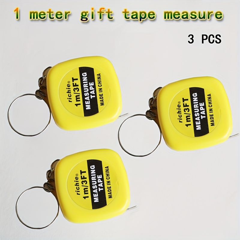 1PC nouveau petit 1M ruban à mesurer 1 mètre portable mini ruban souple  règle à mesurer porte-clés pendentif cadeaux cadeau métrique pouces rubans