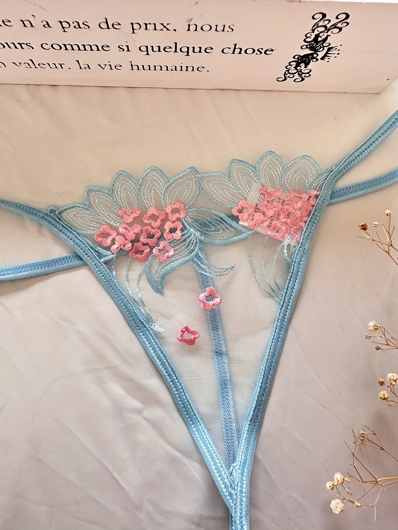 Floral Lace Lingerie Set Intimates Bra Thong Women's Sexy - Temu