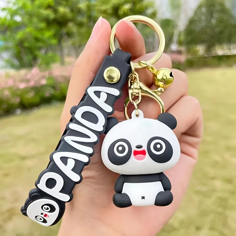 Cute Panda Kawaii Anime Car Keychain, Animated Funny Animal Car